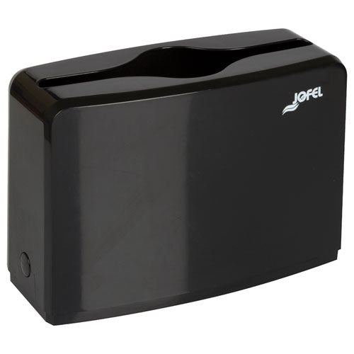 Countertop Folded Towel Dispenser, 10.63" X 7.28" X 4.53", Black