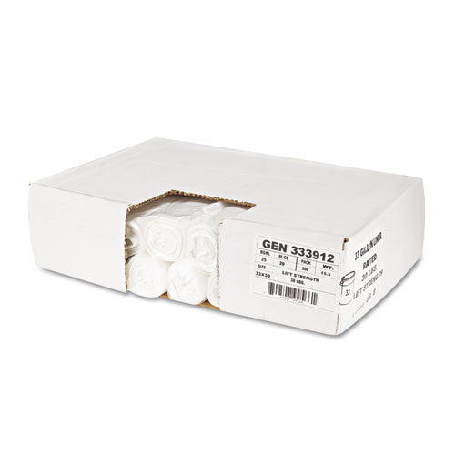 High-density Can Liners, 33 Gal, 9 Microns, 33" X 39", Natural, 500-carton