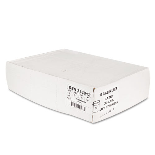 High-density Can Liners, 33 Gal, 9 Microns, 33" X 39", Natural, 500-carton