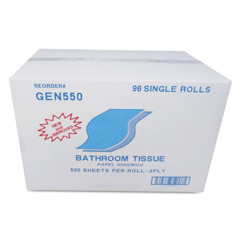 Bath Tissue, Septic Safe, 2-ply, White, 500 Sheets-roll, 96 Rolls-carton