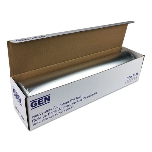 Heavy-duty Aluminum Foil Roll, 18" X 1,000 Ft