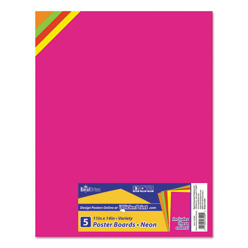Premium Coated Poster Board, 11 X 14, Assorted, 5-pack