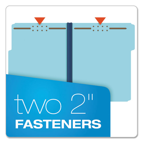 Earthwise By Heavy-duty Pressboard Folders With Two Fasteners, 1-3-cut Tabs, 2" Expansion, Letter Size, Light Blue, 25-box