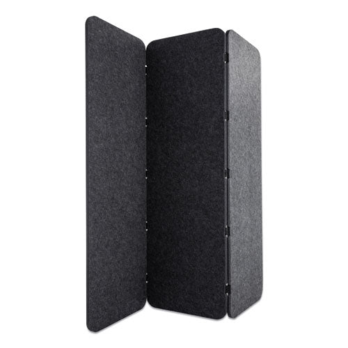 Concertina Foldable Sound Reducing Room Divider Privacy Screen, 70 X 1 X 70, Polyester, Ash
