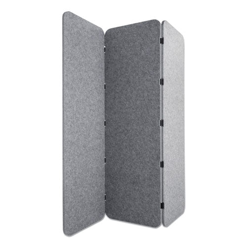 Concertina Foldable Sound Reducing Room Divider Privacy Screen, 70 X 1 X 70, Polyester, Gray