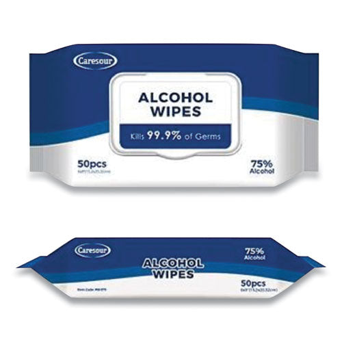 Personal Ethyl Alcohol Wipes, 6 X 8, White, 50-pack, 24 Packs-carton