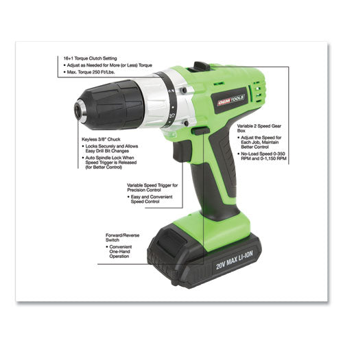 20v Max.li-ion 3-8 Inch Drive Cordless Drill