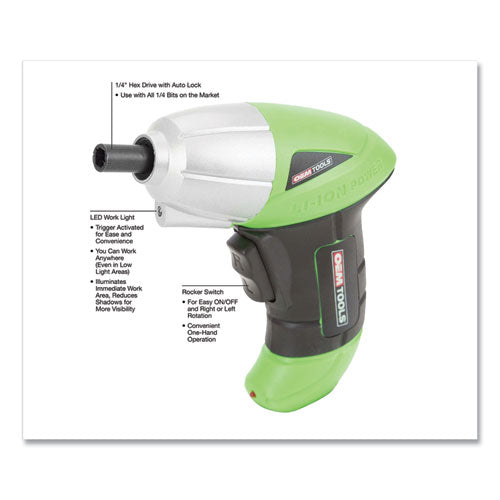 4v Max. Li-ion Cordless Screwdriver, 230 Rpm