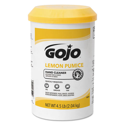 Lemon Pumice Hand Cleaner, Lemon Scent, 4.5 Lb Tub, 6-carton
