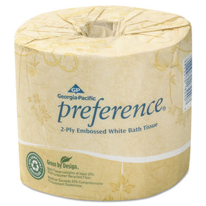 Embossed 2-ply Bathroom Tissue, Septic Safe, White, 550 Sheet-roll, 80 Rolls-carton