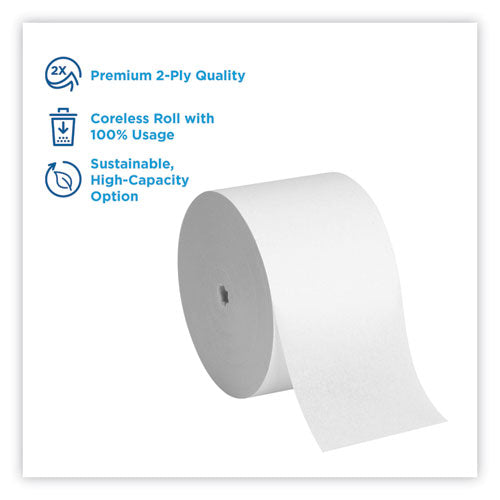 Angel Soft Ps Compact Coreless Bath Tissue, Septic Safe, 2-ply, White, 750 Sheets-roll, 12 Rolls-carton