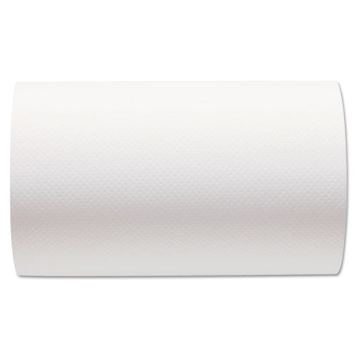 Hardwound Paper Towel Roll, Nonperforated, 9 X 400ft, White, 6 Rolls-carton