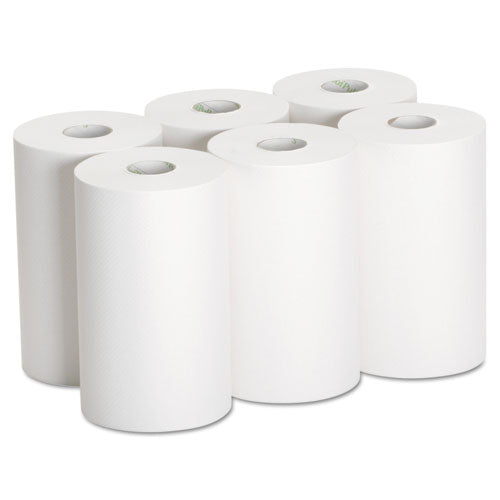 Hardwound Paper Towel Roll, Nonperforated, 9 X 400ft, White, 6 Rolls-carton