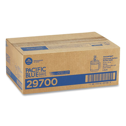 Pacific Blue Select Disposable Surface System Centerpull Wipe Refill, 12 X 12, White, 90-roll, 6 Rolls-carton