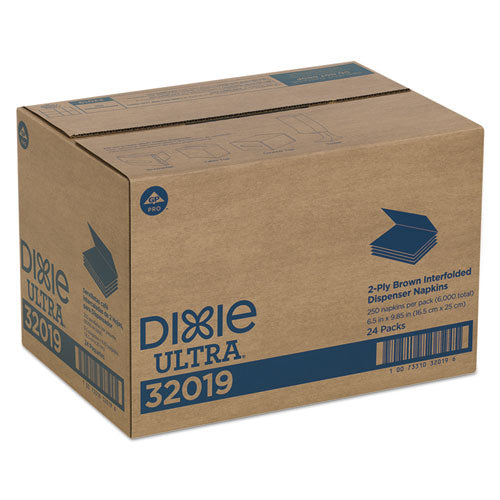 Interfold Napkin Refills 2-ply, 6 1-2" X 9 7-8", Brown, 6000-carton