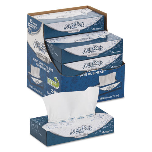 Ps Ultra Facial Tissue, 2-ply, White, 125 Sheets-box, 10 Boxes-carton