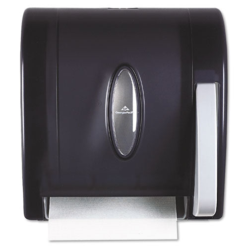 Hygienic Push-paddle Roll Towel Dispenser, 13 X 10 X 14.4, Black