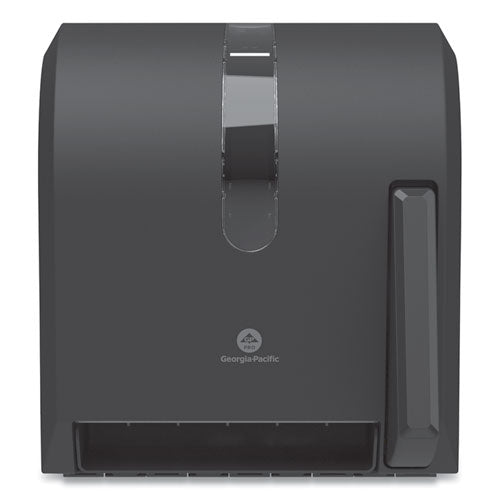 Hygienic Push-paddle Roll Towel Dispenser, 13 X 10 X 14.4, Black