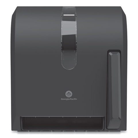 Hygienic Push-paddle Roll Towel Dispenser, 13 X 10 X 14.4, Black