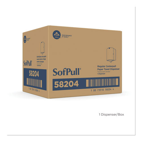 Sofpull Center Pull Hand Towel Dispenser, 9.25 X 8.75 X 11.5, Smoke