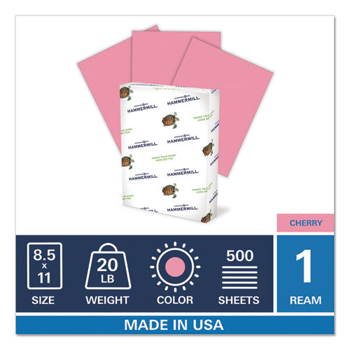 Colors Print Paper, 20lb, 8.5 X 11, Cherry, 500-ream
