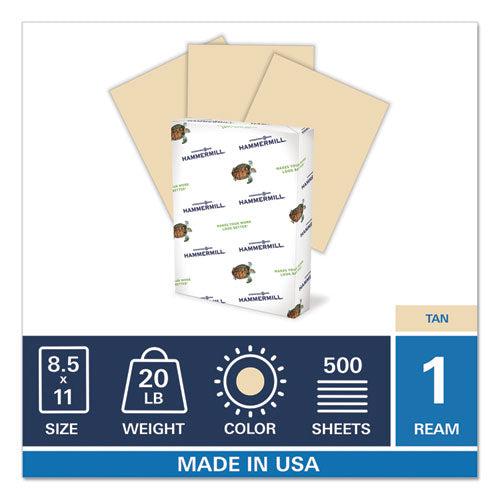 Colors Print Paper, 20lb, 8.5 X 11, Tan, 500-ream