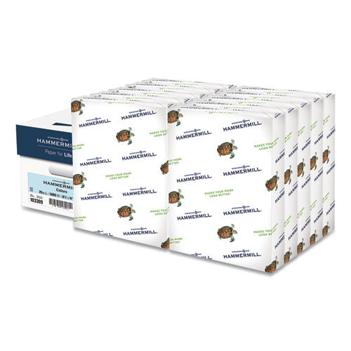 Colors Print Paper, 20lb, 8.5 X 11, Blue, 500 Sheets-ream, 10 Reams-carton