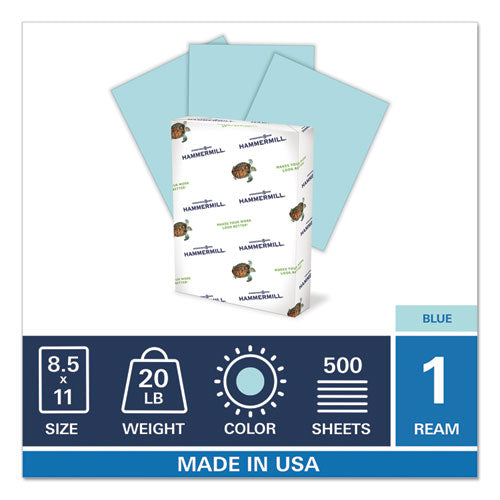 Colors Print Paper, 20lb, 8.5 X 11, Blue, 500-ream