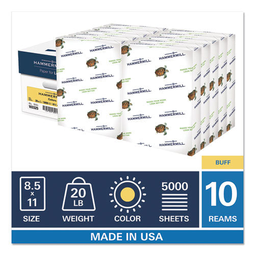 Colors Print Paper, 20lb, 8.5 X 11, Buff, 500 Sheets-ream, 10 Reams-carton