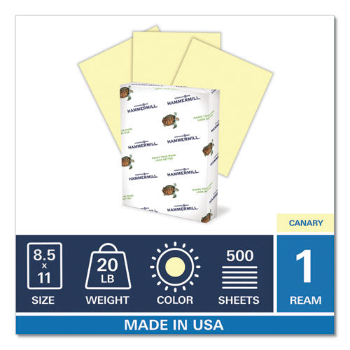 Colors Print Paper, 20lb, 8.5 X 11, Canary, 500-ream