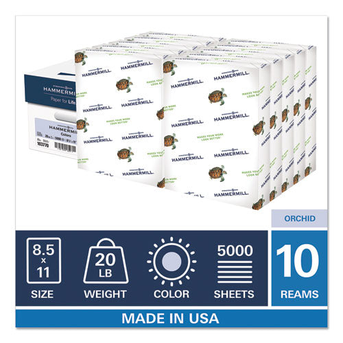 Colors Print Paper, 20lb, 8.5 X 11, Orchid, 500 Sheets-ream, 10 Reams-carton