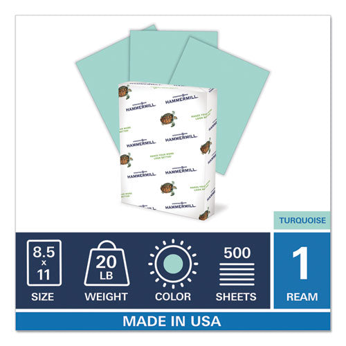 Colors Print Paper, 20lb, 8.5 X 11, Turquoise, 500-ream