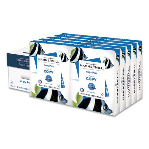 Copy Plus Print Paper, 92 Bright, 20 Lb, 8.5 X 11, White, 500 Sheets-ream, 10 Reams-carton, 40 Cartons-pallet