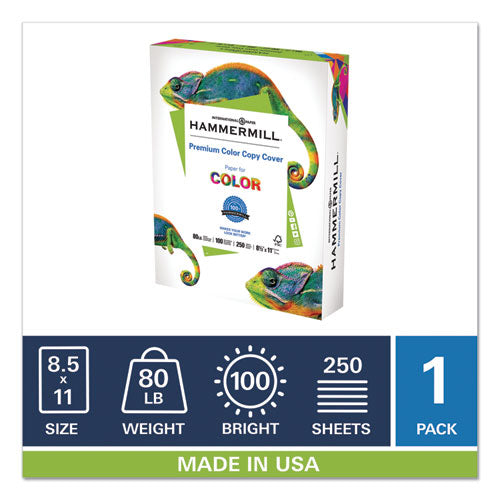 Premium Color Copy Cover, 100 Bright, 80lb, 8.5 X 11, 250-pack