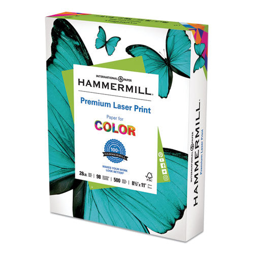 Premium Laser Print Paper, 98 Bright, 28lb, 8.5 X 11, White, 500-ream