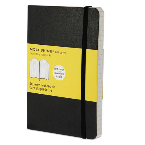 Classic Softcover Notebook, 4 Sq-in Quadrille Rule, Black Cover, 5.5 X 3.5, 192 Sheets