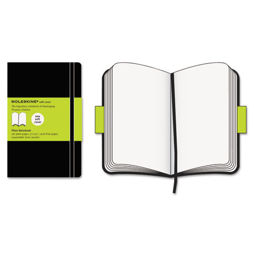 Classic Softcover Notebook, Unruled, Black Cover, 5.5 X 3.5, 192 Sheets
