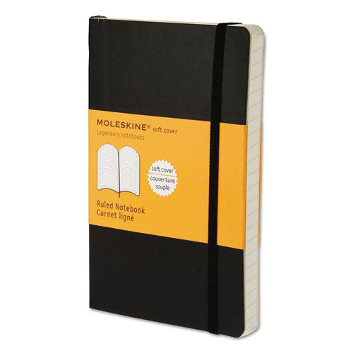 Classic Softcover Notebook, Unruled, Black Cover, 5.5 X 3.5, 192 Sheets