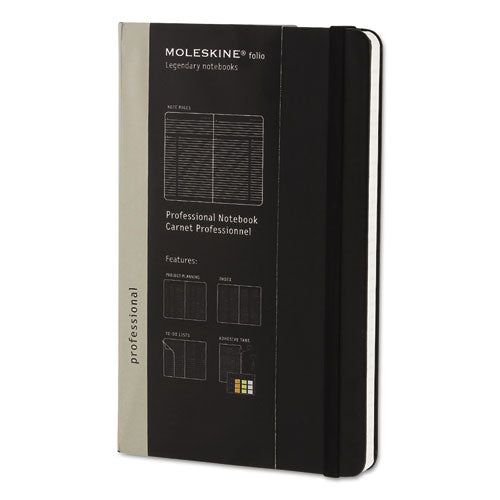 Professional Notebook, Narrow Rule, Black Cover, 8.25 X 5, 192 Sheets