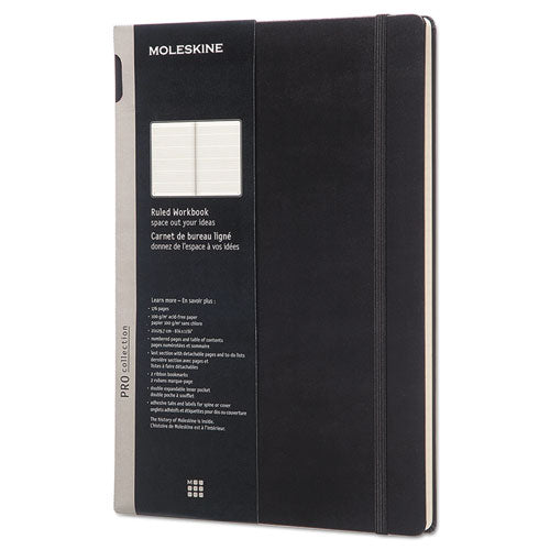 Professional Notebook, Medium-college Rule, Black Cover, 11 X 8.5, 176 Sheets