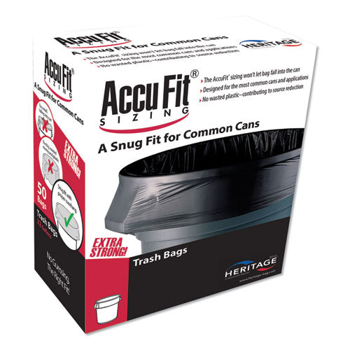 Linear Low Density Can Liners With Accufit Sizing, 23 Gal, 0.9 Mil, 28" X 45", Black, 300-carton