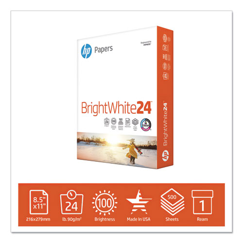 Brightwhite24 Paper, 100 Bright, 24lb, 8.5 X 11, Bright White, 500-ream