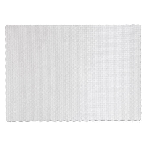 Knurl Embossed Scalloped Edge Placemats, 9.5 X 13.5, White, 1,000-carton
