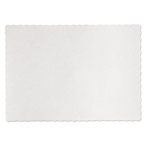 Knurl Embossed Scalloped Edge Placemats, 9.5 X 13.5, White, 1,000-carton
