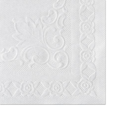 Anniversary Embossed Scalloped Edge Tray Mat, 14 X 19, White, 1,000-carton