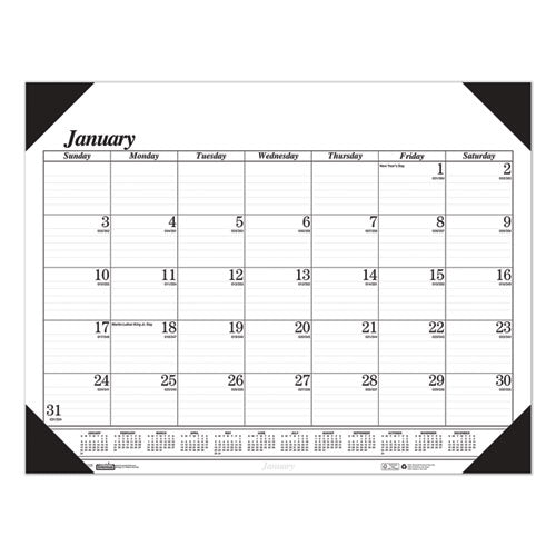 Recycled Workstation-size One-color Monthly Desk Pad Calendar, 18.5 X 13, 2021