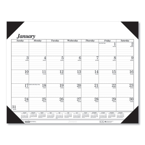 Recycled Workstation-size One-color Monthly Desk Pad Calendar, 18.5 X 13, 2021