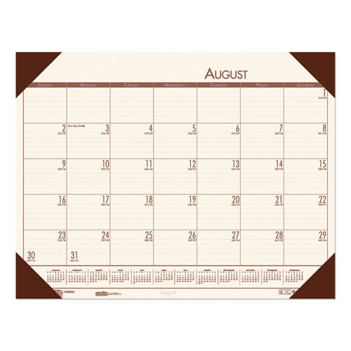 Recycled Ecotones Academic Desk Pad Calendar, 18.5 X 13, Brown Corners, 2020-2021
