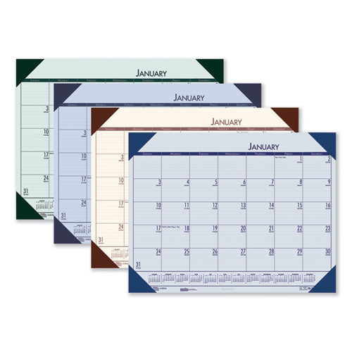 Recycled Ecotones Ocean Blue Monthly Desk Pad Calendar, 18.5 X 13, 2021