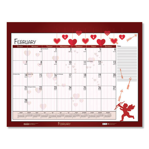 100% Recycled Seasonal Academic Desk Pad Calendar, 22 X 17, 2020-2021